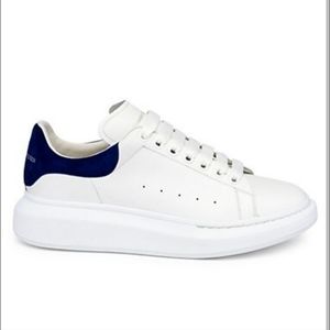 Alexander McQueen White and Blue Sneakers